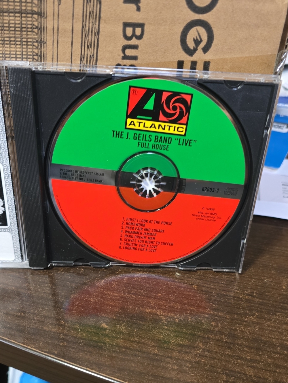 Atlantic Records CD — The J. Geils Band “Live” (Green & Red Disc)1972